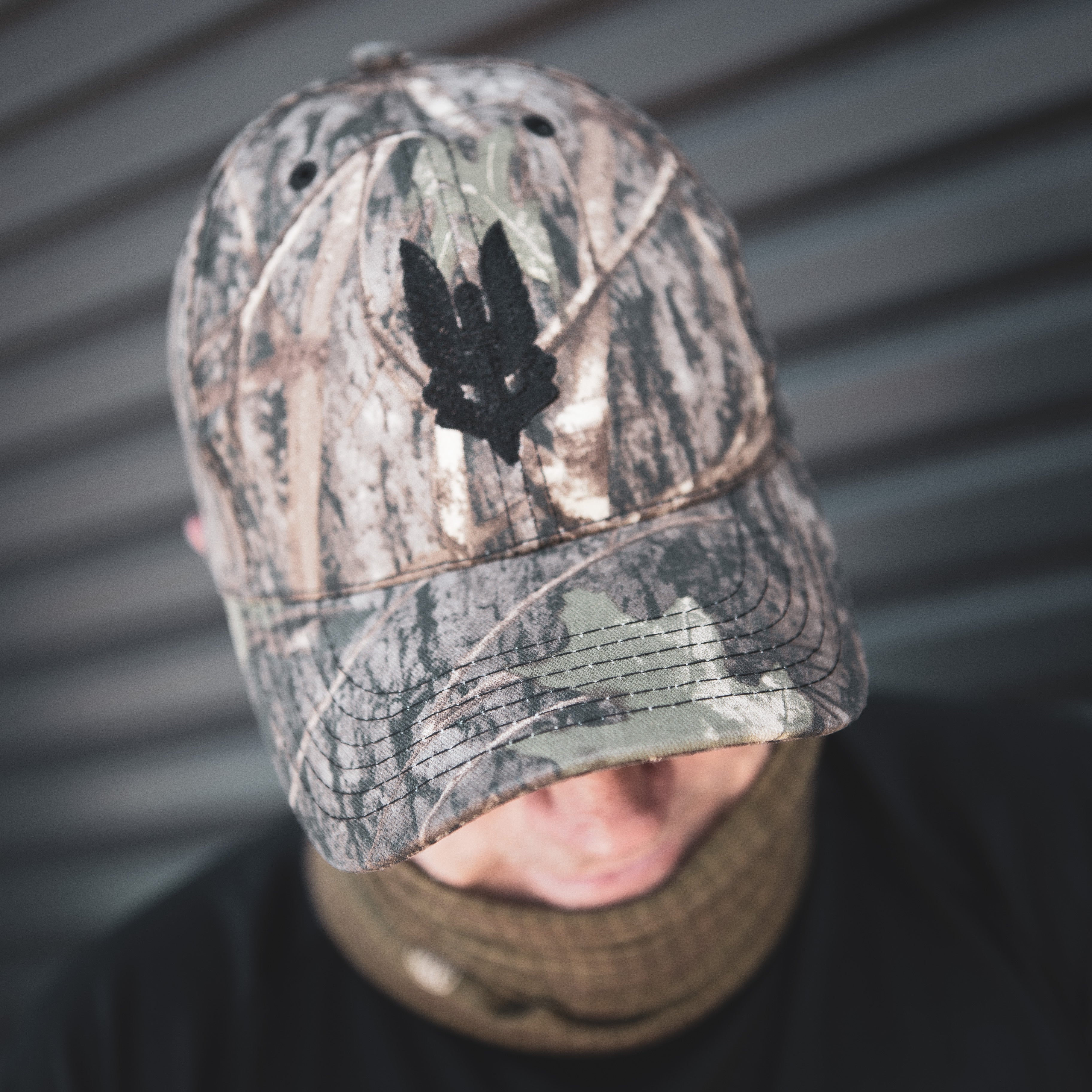 Camouflage Australian SAS cap by ninesixfour with black embroidered emblem on front