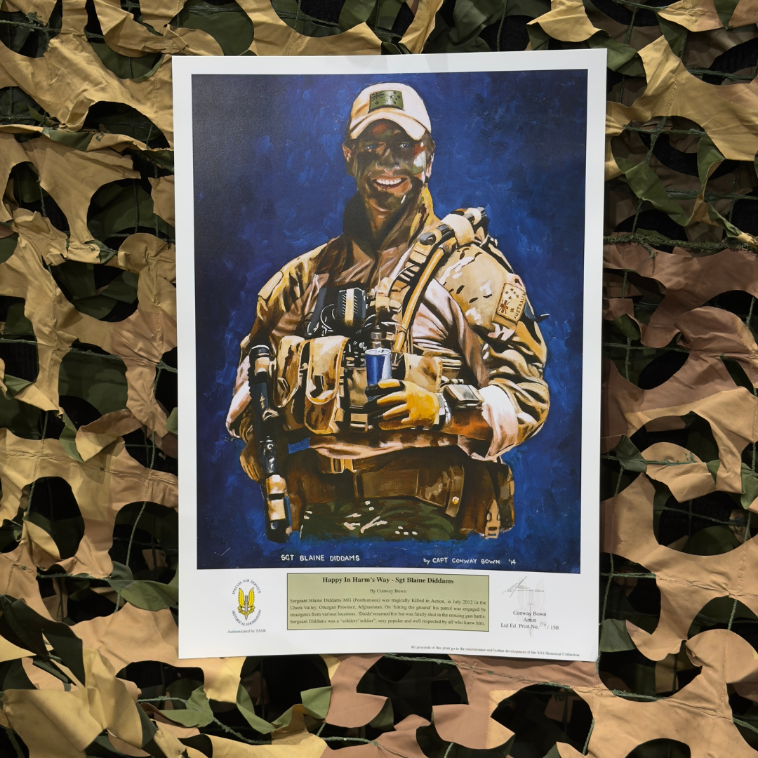'Happy In Harm's Way - Sgt Blaine Diddams' Print – NINESIXFOUR