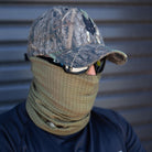 Camouflage Australian SAS cap by ninesixfour worn with tactical sunglasses and neck gaiter